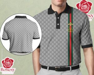 Gucci Grey Stripes Pattern Baseball Jersey Shirt