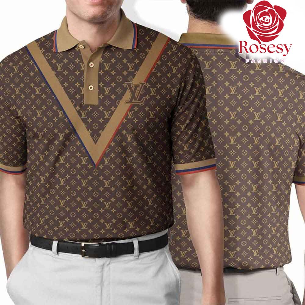 Cheap Brown Louis Vuitton Polo Shirt Mens, LV Polo T Shirt - Rosesy